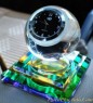 Đồng hồ cầu thuỷ tinh phong thuỷ đặt trên xe ô tô , chế tác tinh xảo , sang trọng