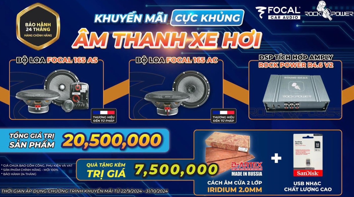 Benner chương trình Combo Focal 6 loa Access, dsp Rockpower