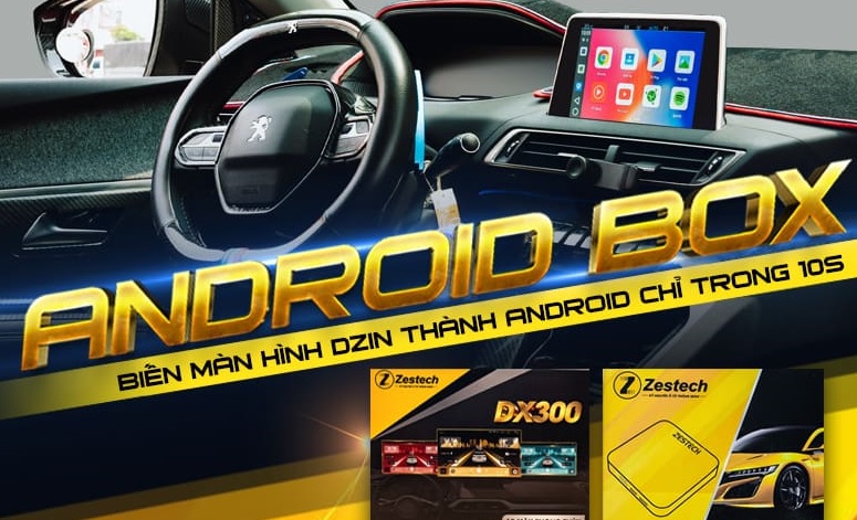 Android Box ô tô Zestech DX300 sau khi lắp xe