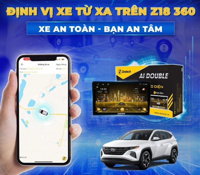 Định vị xe từ xa với màn hình Zestech Z18 360