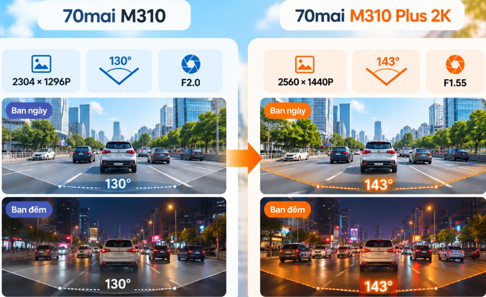 sự khác biệt camera 70mai M310