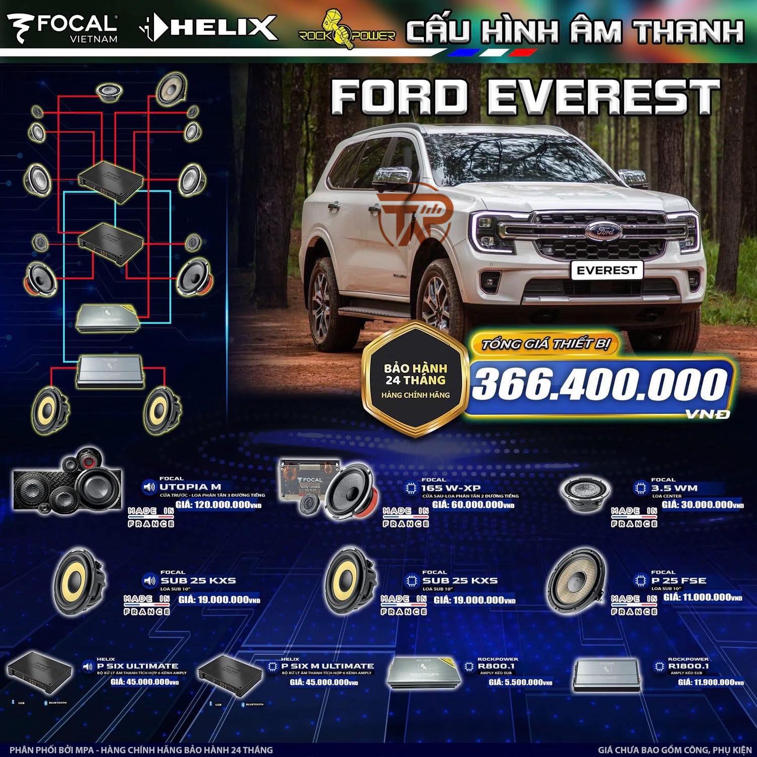 cấu hình âm thanh ford everest 2024