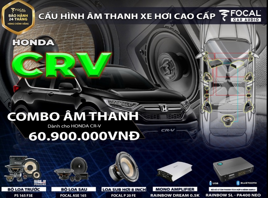 Honda CRV nâng cấp âm thanh toàn diện