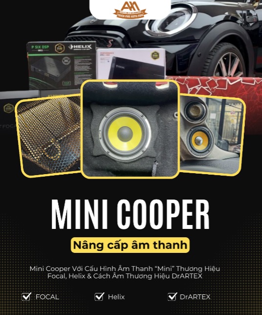 Xe Mini Cooper cách âm DrARTEX, nâng cấp loa Focal, DSP Helix