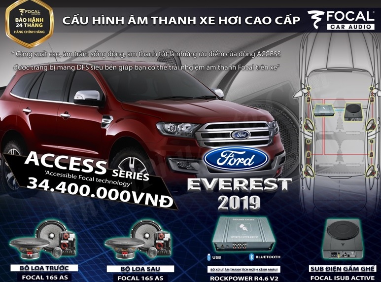 Độ loa Ford Everest 2019 Focal Pháp