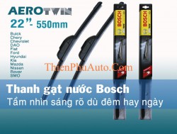 Chổi gạt nước mưa ô tô  Bosch Aerotwin Đức, không xương, ôm sát mặt kính, kích thước 22 inch