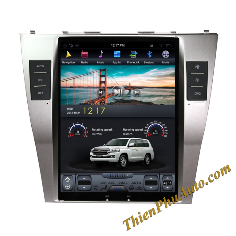 Màn hình Android Tesla ô tô Camry 2007-2012 , 15 inchs, điều hoà tự động
