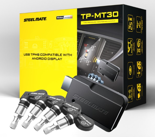 Cảm biến áp suất lốp van trong, hiển thị lên màn hình DVD Android, Steelmate TP-MT30