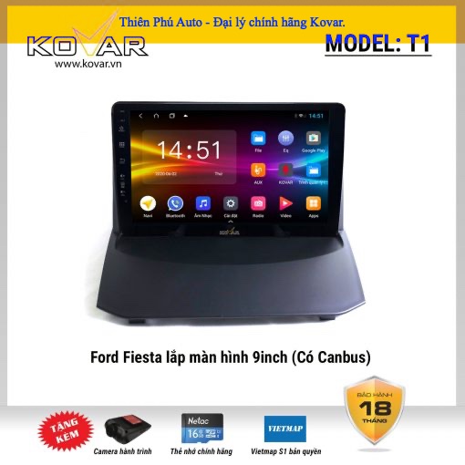Màn hình DVD Android ô tô Kovar T1 cho xe Ford Fiesta 9 inch canbus