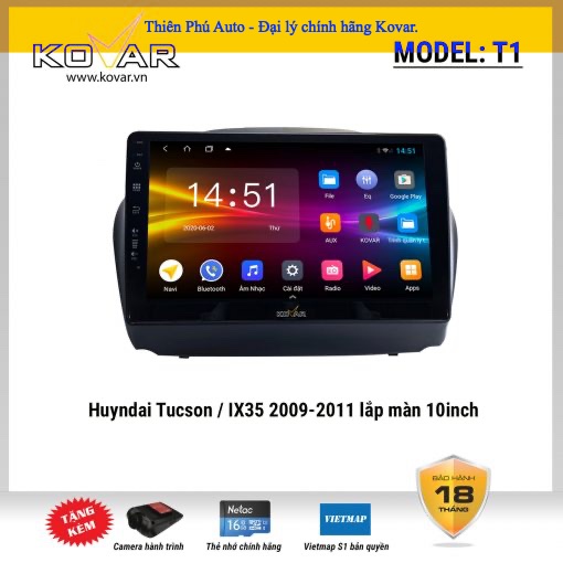 Màn hình DVD Android ô tô Kovar T1 cho xe Hyundai Tuson 2009 - 2011