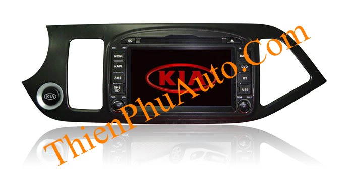 Đầu DVD theo xe Kia Picanto Morning 2011-2012, màn hình 7 inch liền dưỡng, có GPS dẫn đường , cắm giắc.