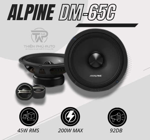 Loa component Alpine DM‑65C Nhật 6.5 inch| 2 woofer - 2 tweeter rời 