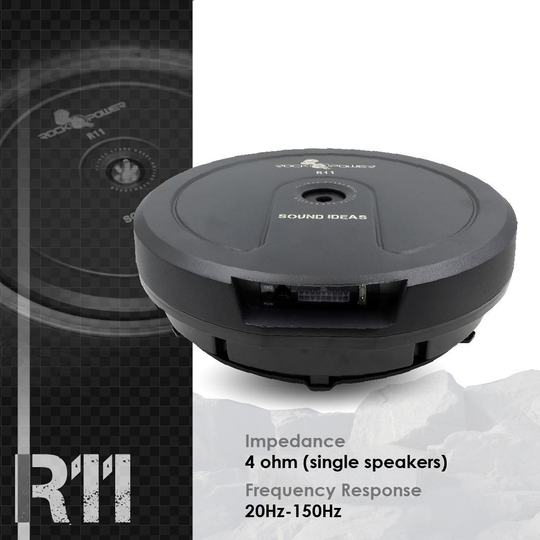  Rockpower R11 | Loa sub thiết kế đặt bánh sơ cua xe