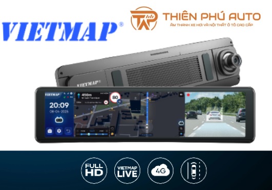 Camera hành trình gương VIETMAP V740| Màn hình hiển thị Android 11.26 inch