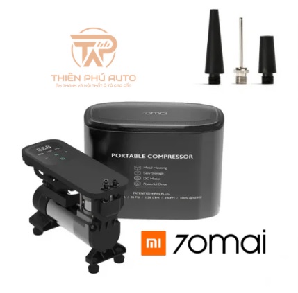 Bơm lốp ô tô 70mai TP01| Dây dài - bơm nhanh - có màn hình hiển thị