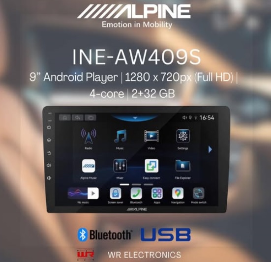 Màn hình ô tô Alpine INE-AW409S | Android 9/10 inch - CPU 4 nhân + RAM 2GB + ROM 32GB