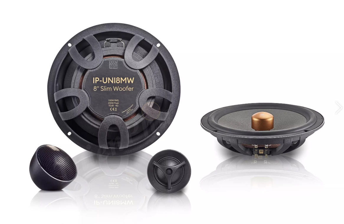 Morel IP- UNI82 - Loa cánh ô tô, 2way, 8 inch, mỏng 5cm, 100/300w, 40-20khz, 92db