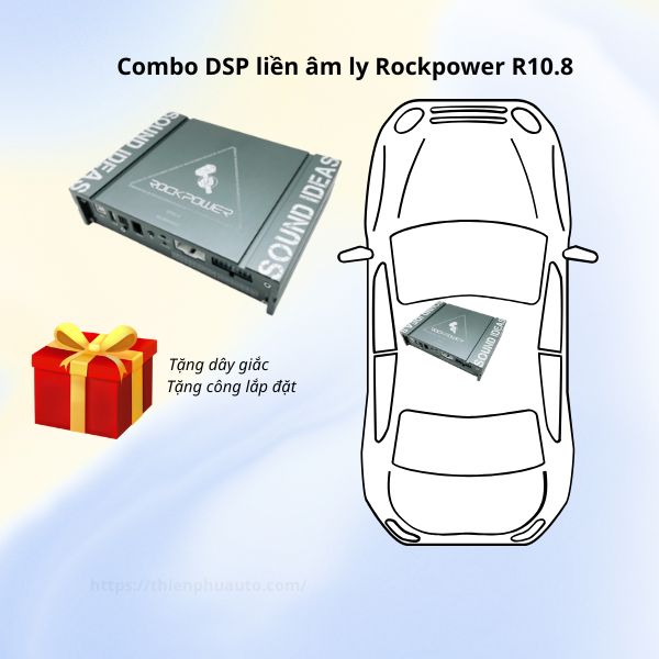 Combo DSP liền âm ly Rockpower R10.8, tặng dây giắc, công lắp đặt
