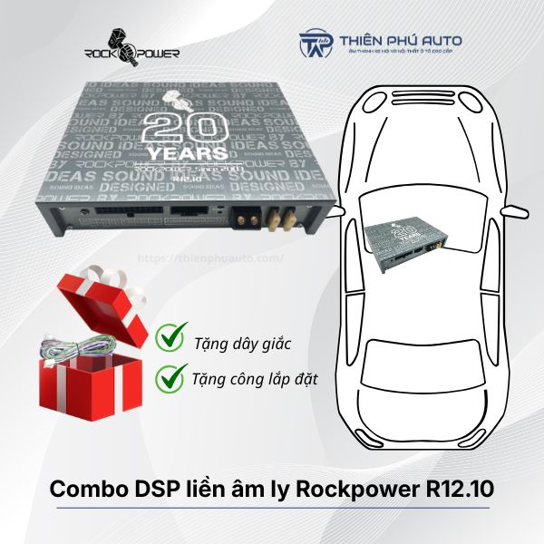 Combo DSP liền âm ly Rockpower R12.10, tặng dây giắc, công lắp đặt
