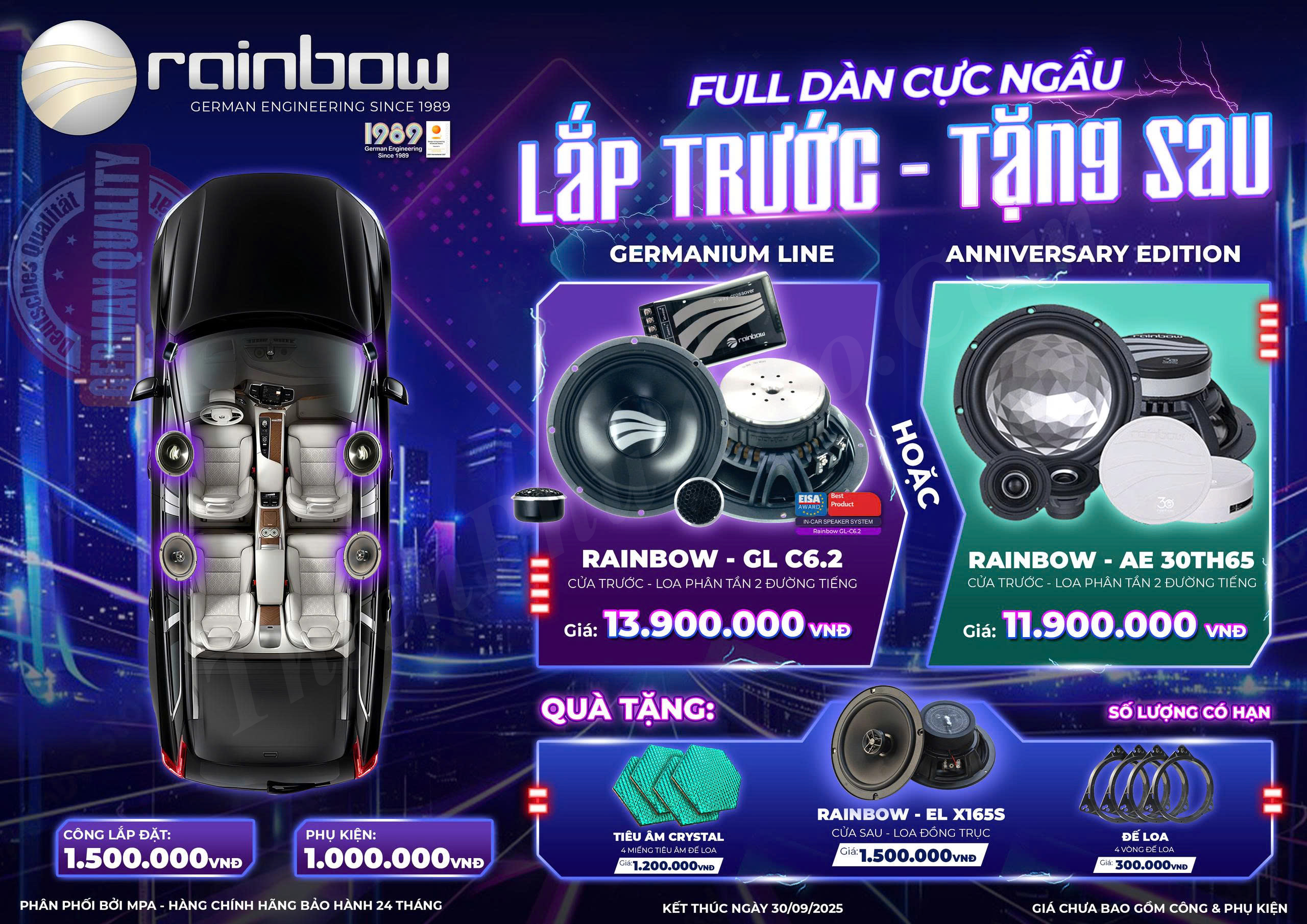 Combo Rainbow 4 loa GL-C6.2  tặng 2 loa , phụ kiện, tiêu âm