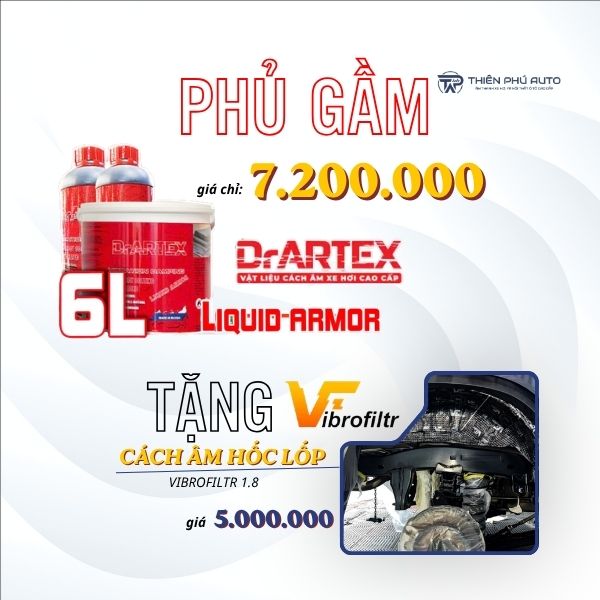 Combo cách âm phủ gầm ô tô -  Tặng cách âm hốc bánh xe